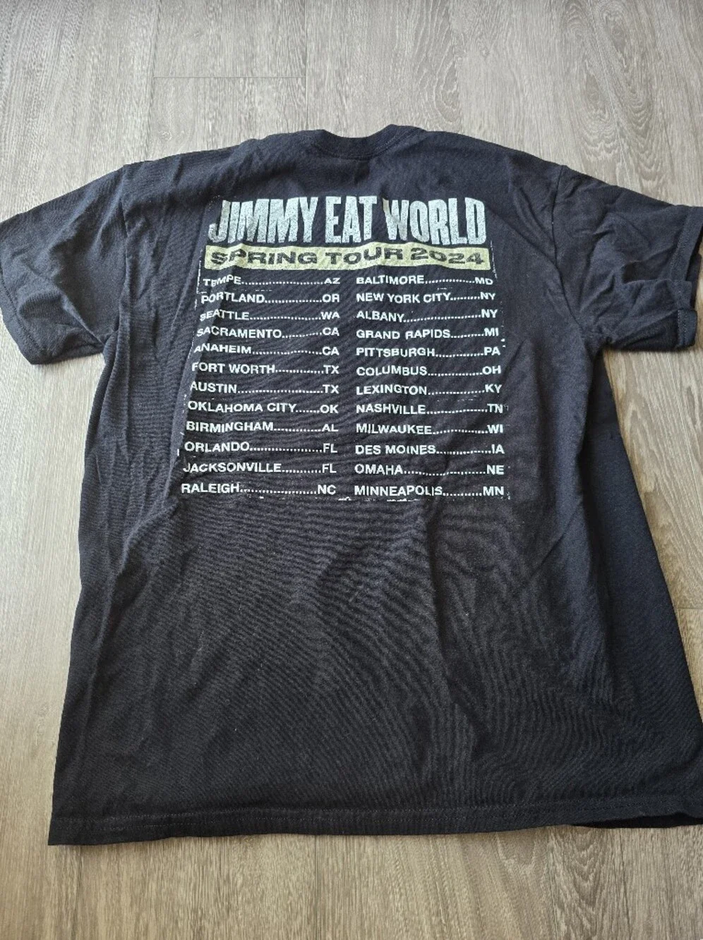 Jimmy Eat World Spring Tour 2024 Band Tee Black Graphic T-Shirt Emo Alt Rock L